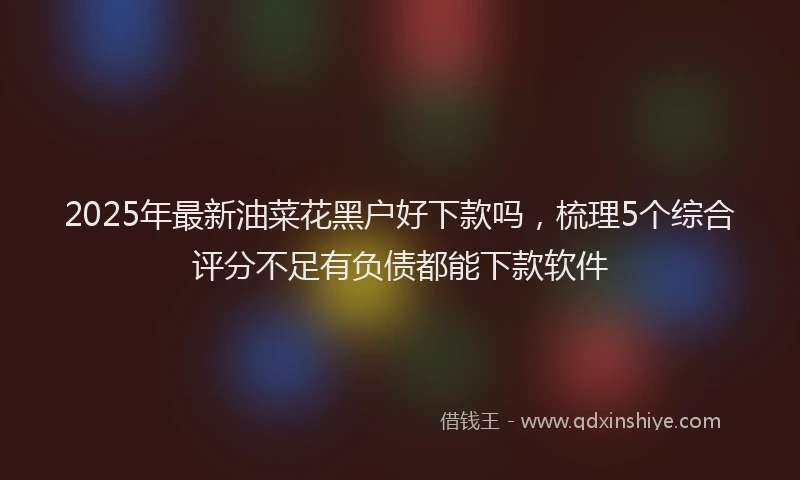 2025年最新油菜花黑户好下款吗，梳理5个综合评分不足有负债都能下款软件