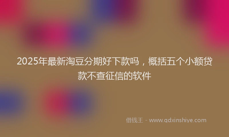 2025年最新淘豆分期好下款吗，概括五个小额贷款不查征信的软件