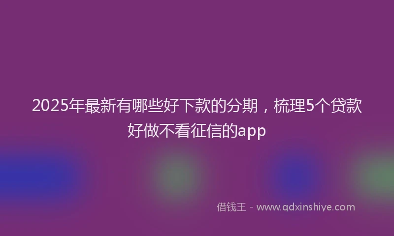 2025年最新有哪些好下款的分期，梳理5个贷款好做不看征信的app