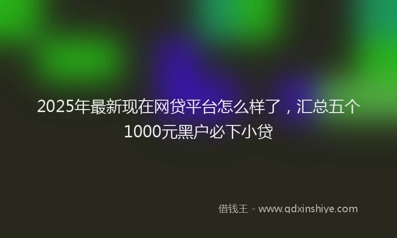 2025年最新现在网贷平台怎么样了，汇总五个1000元黑户必下小贷