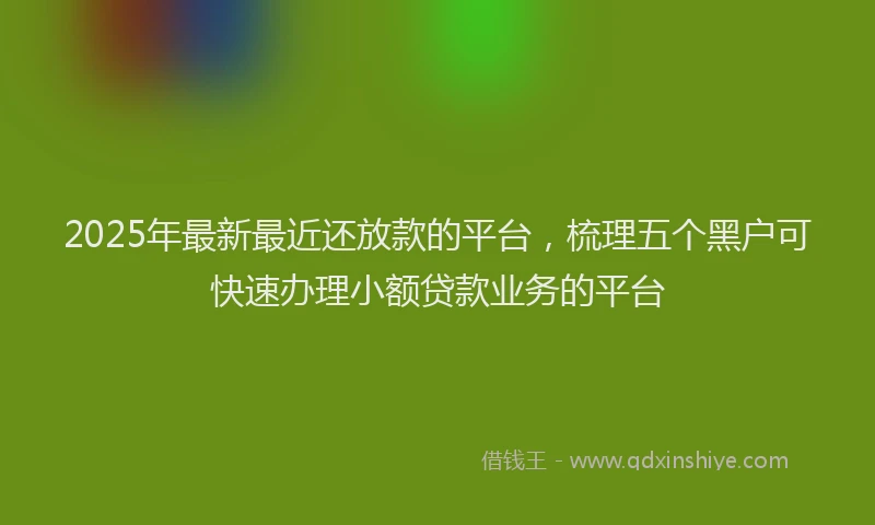 2025年最新最近还放款的平台，梳理五个黑户可快速办理小额贷款业务的平台