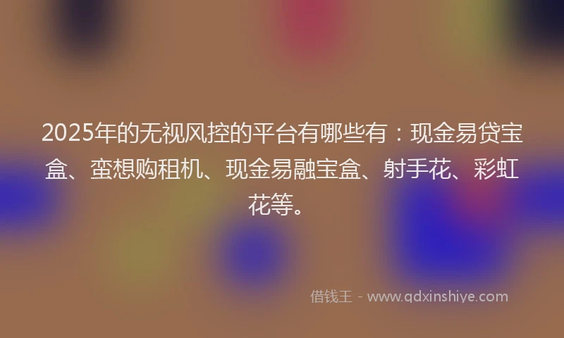 2025年的无视风控的平台有哪些有：现金易贷宝盒、蛮想购租机、现金易融宝盒、射手花、彩虹花等。