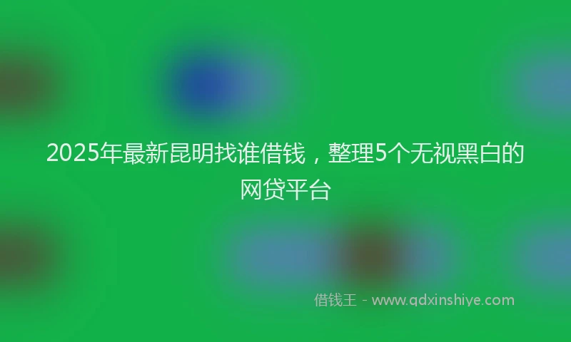 2025年最新昆明找谁借钱，整理5个无视黑白的网贷平台