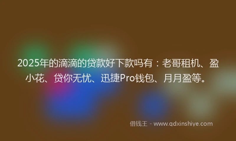 2025年的滴滴的贷款好下款吗有：老哥租机、盈小花、贷你无忧、迅捷Pro钱包、月月盈等。