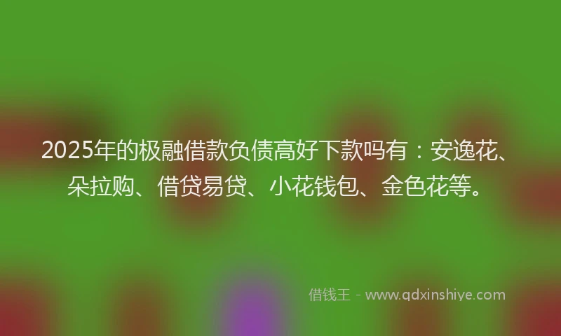 2025年的极融借款负债高好下款吗有：安逸花、朵拉购、借贷易贷、小花钱包、金色花等。
