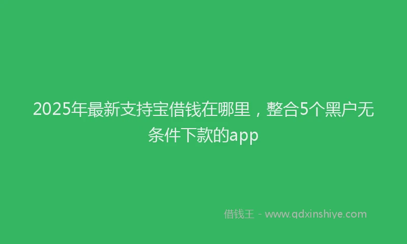 2025年最新支持宝借钱在哪里，整合5个黑户无条件下款的app