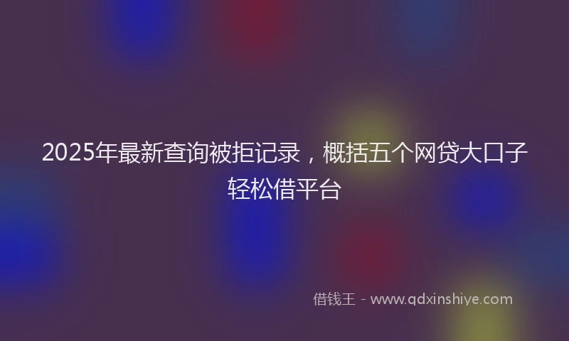 2025年最新查询被拒记录，概括五个网贷大口子轻松借平台