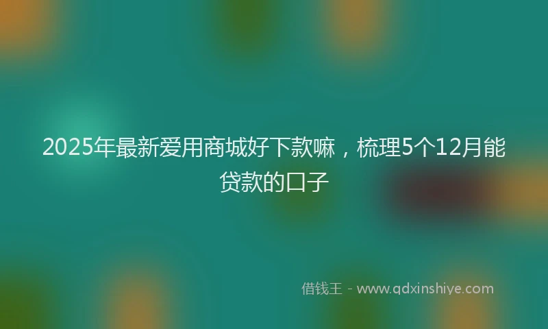 2025年最新爱用商城好下款嘛，梳理5个12月能贷款的口子