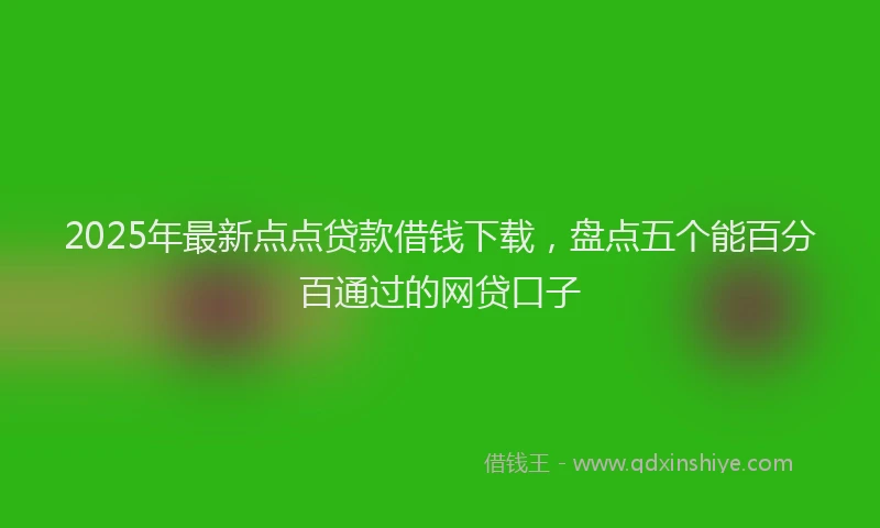 2025年最新点点贷款借钱下载，盘点五个能百分百通过的网贷口子