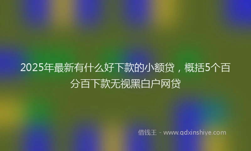 2025年最新有什么好下款的小额贷，概括5个百分百下款无视黑白户网贷