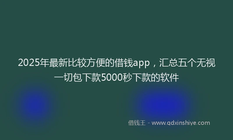 2025年最新比较方便的借钱app，汇总五个无视一切包下款5000秒下款的软件