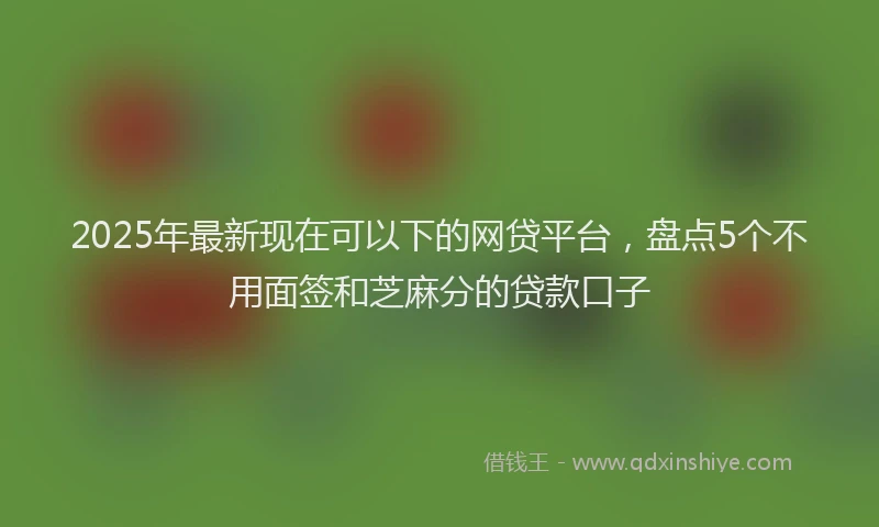 2025年最新现在可以下的网贷平台，盘点5个不用面签和芝麻分的贷款口子
