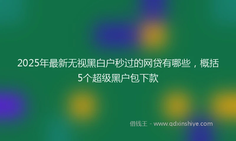 2025年最新无视黑白户秒过的网贷有哪些，概括5个超级黑户包下款