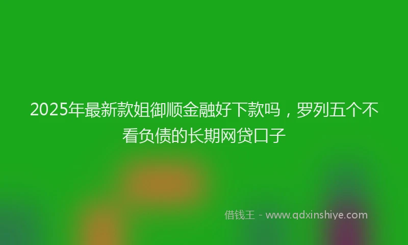 2025年最新款姐御顺金融好下款吗，罗列五个不看负债的长期网贷口子
