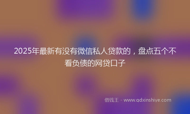 2025年最新有没有微信私人贷款的，盘点五个不看负债的网贷口子