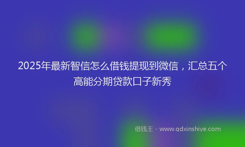 2025年最新智信怎么借钱提现到微信，汇总五个高能分期贷款口子新秀