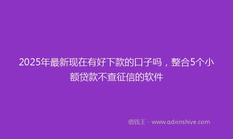 2025年最新现在有好下款的口子吗，整合5个小额贷款不查征信的软件
