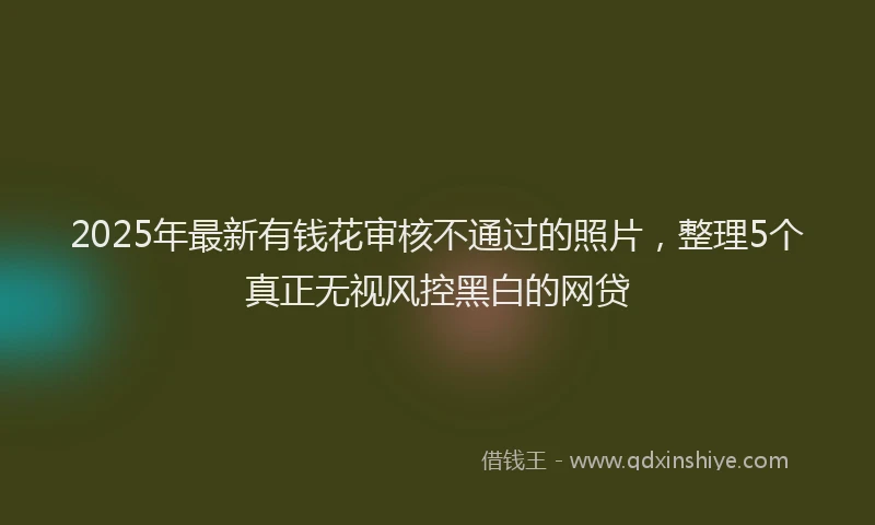 2025年最新有钱花审核不通过的照片，整理5个真正无视风控黑白的网贷