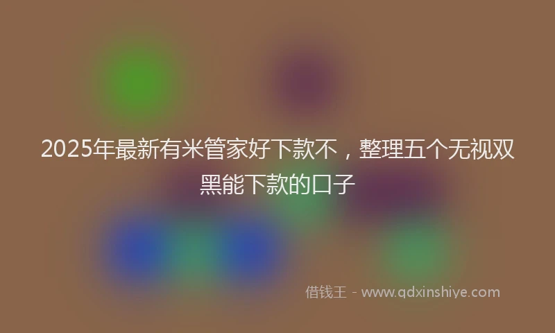 2025年最新有米管家好下款不，整理五个无视双黑能下款的口子