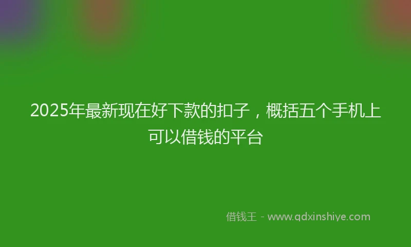 2025年最新现在好下款的扣子，概括五个手机上可以借钱的平台