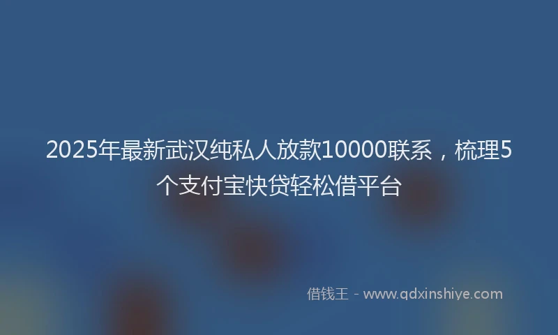 2025年最新武汉纯私人放款10000联系，梳理5个支付宝快贷轻松借平台