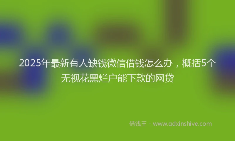 2025年最新有人缺钱微信借钱怎么办，概括5个无视花黑烂户能下款的网贷
