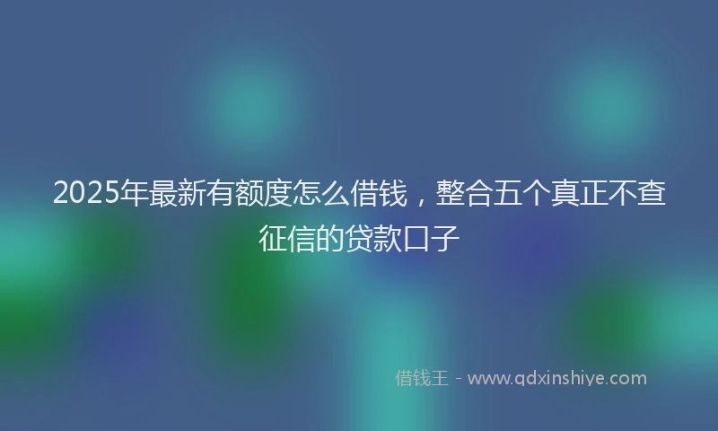 2025年最新有额度怎么借钱，整合五个真正不查征信的贷款口子