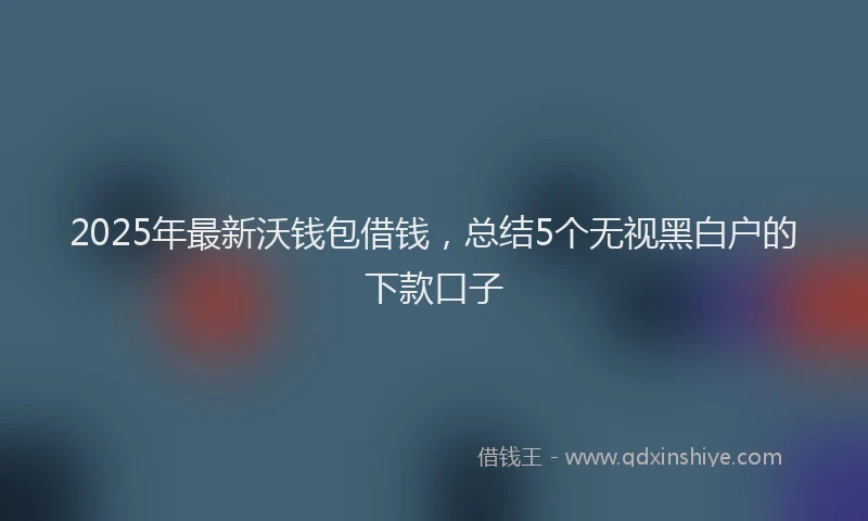 2025年最新沃钱包借钱，总结5个无视黑白户的下款口子