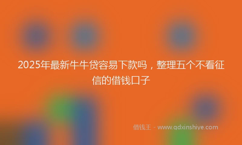 2025年最新牛牛贷容易下款吗，整理五个不看征信的借钱口子