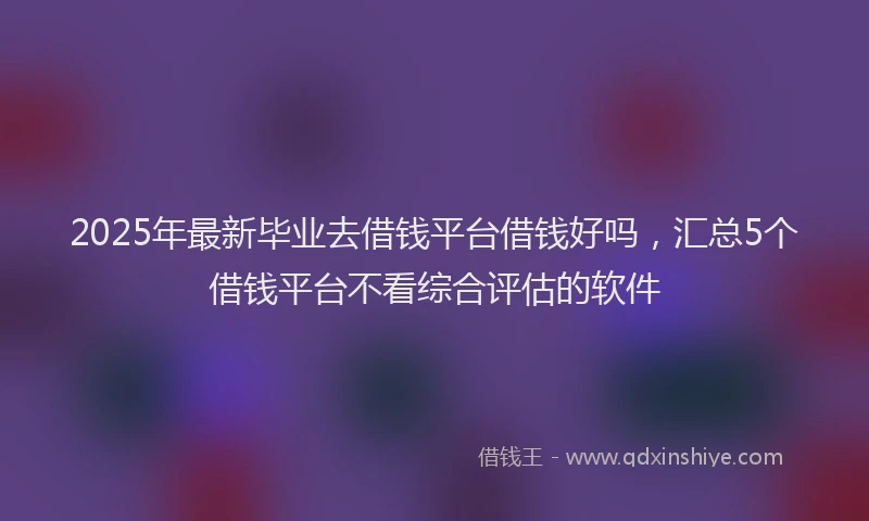 2025年最新毕业去借钱平台借钱好吗，汇总5个借钱平台不看综合评估的软件