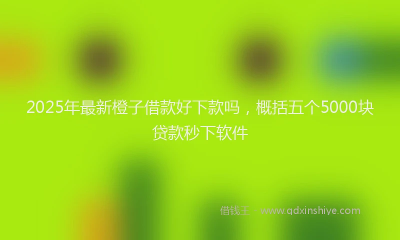 2025年最新橙子借款好下款吗，概括五个5000块贷款秒下软件