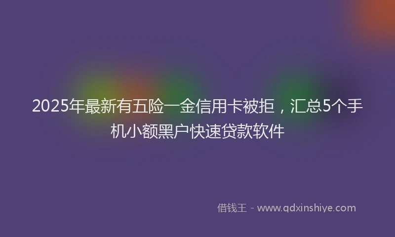 2025年最新有五险一金信用卡被拒，汇总5个手机小额黑户快速贷款软件