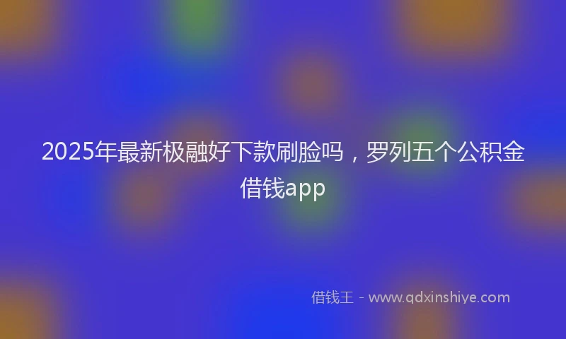 2025年最新极融好下款刷脸吗，罗列五个公积金借钱app
