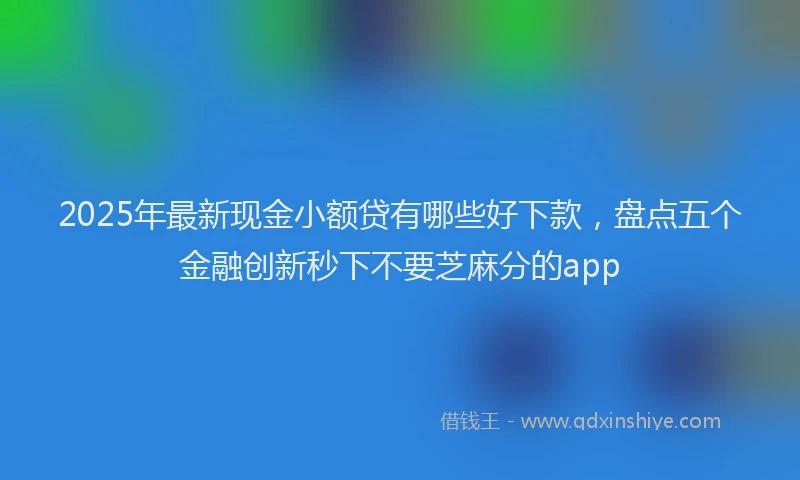 2025年最新现金小额贷有哪些好下款，盘点五个金融创新秒下不要芝麻分的app