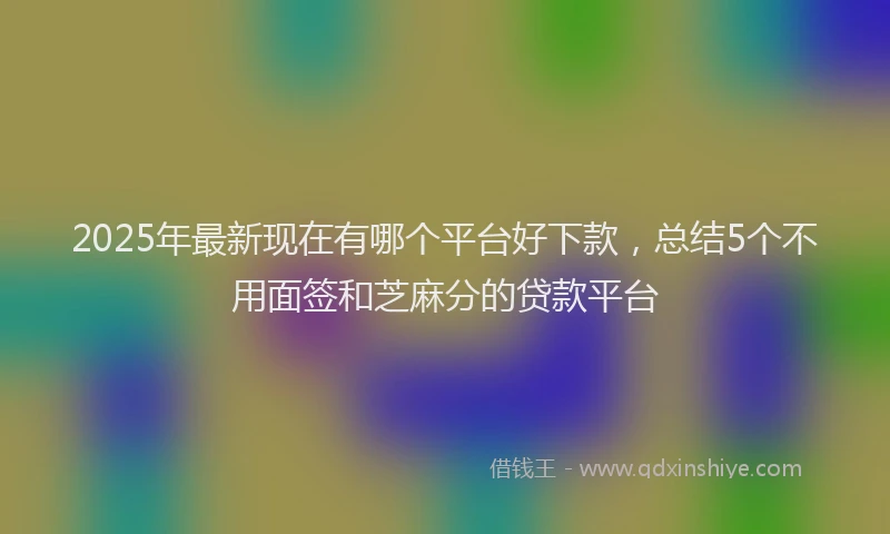 2025年最新现在有哪个平台好下款，总结5个不用面签和芝麻分的贷款平台