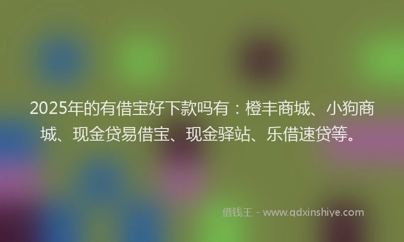2025年的有借宝好下款吗有：橙丰商城、小狗商城、现金贷易借宝、现金驿站、乐借速贷等。
