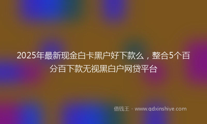 2025年最新现金白卡黑户好下款么，整合5个百分百下款无视黑白户网贷平台