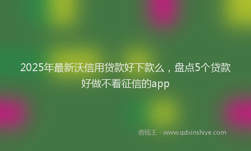 2025年最新沃信用贷款好下款么，盘点5个贷款好做不看征信的app