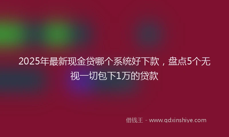 2025年最新现金贷哪个系统好下款，盘点5个无视一切包下1万的贷款