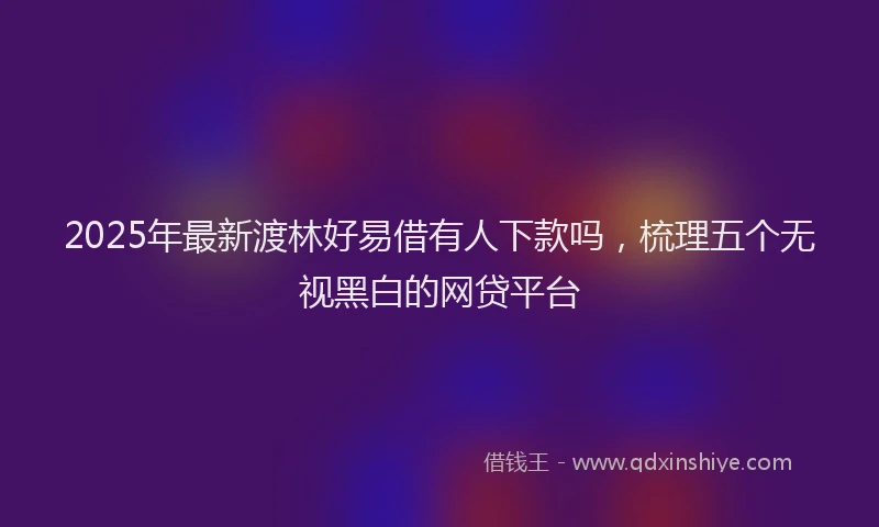 2025年最新渡林好易借有人下款吗，梳理五个无视黑白的网贷平台