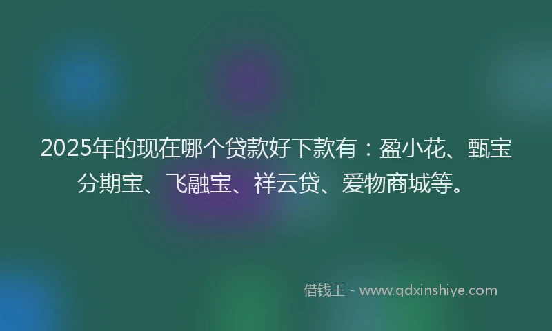 2025年的现在哪个贷款好下款有：盈小花、甄宝分期宝、飞融宝、祥云贷、爱物商城等。