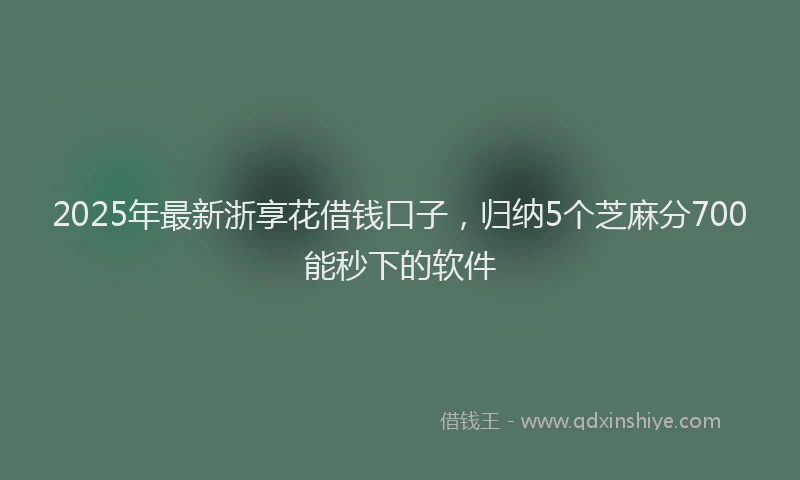 2025年最新浙享花借钱口子，归纳5个芝麻分700能秒下的软件