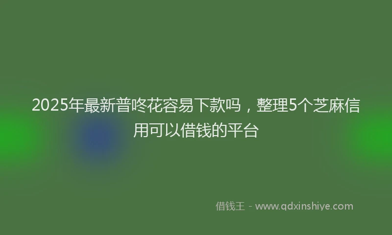 2025年最新普咚花容易下款吗，整理5个芝麻信用可以借钱的平台