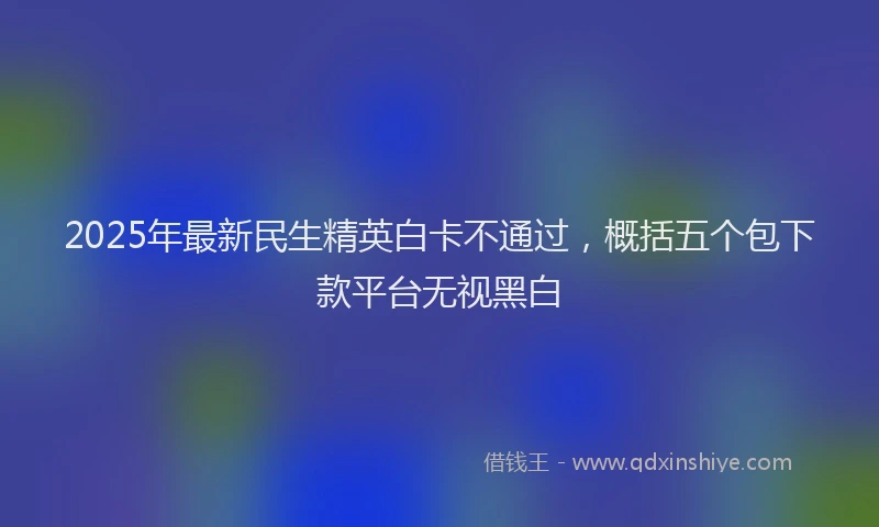 2025年最新民生精英白卡不通过，概括五个包下款平台无视黑白