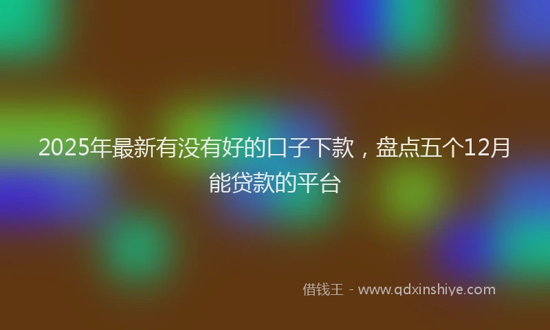 2025年最新有没有好的口子下款，盘点五个12月能贷款的平台
