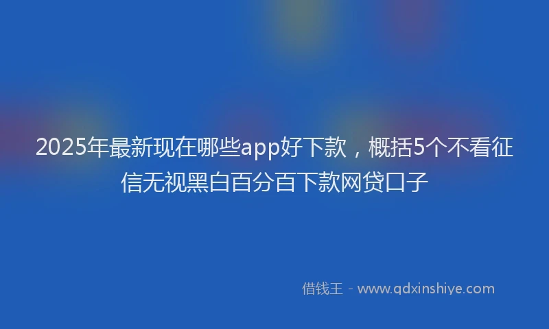 2025年最新现在哪些app好下款，概括5个不看征信无视黑白百分百下款网贷口子