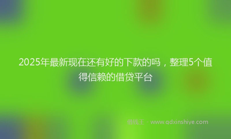 2025年最新现在还有好的下款的吗，整理5个值得信赖的借贷平台