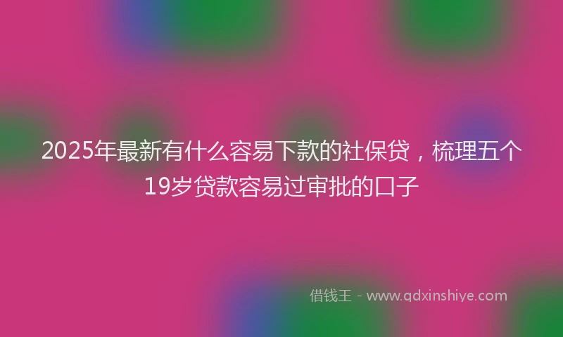 2025年最新有什么容易下款的社保贷，梳理五个19岁贷款容易过审批的口子