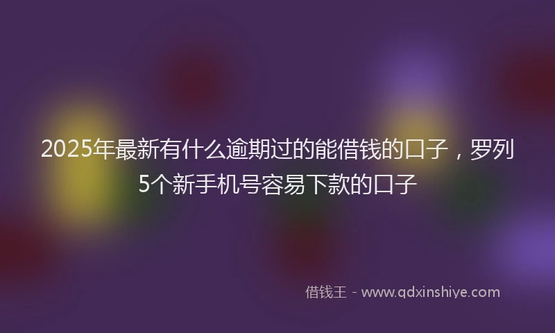 2025年最新有什么逾期过的能借钱的口子，罗列5个新手机号容易下款的口子