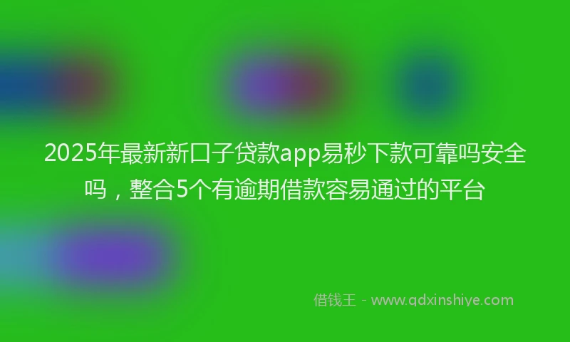 2025年最新新口子贷款app易秒下款可靠吗安全吗，整合5个有逾期借款容易通过的平台